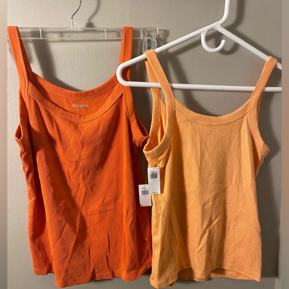 Pair of orange old navy tank tops size medium NWT